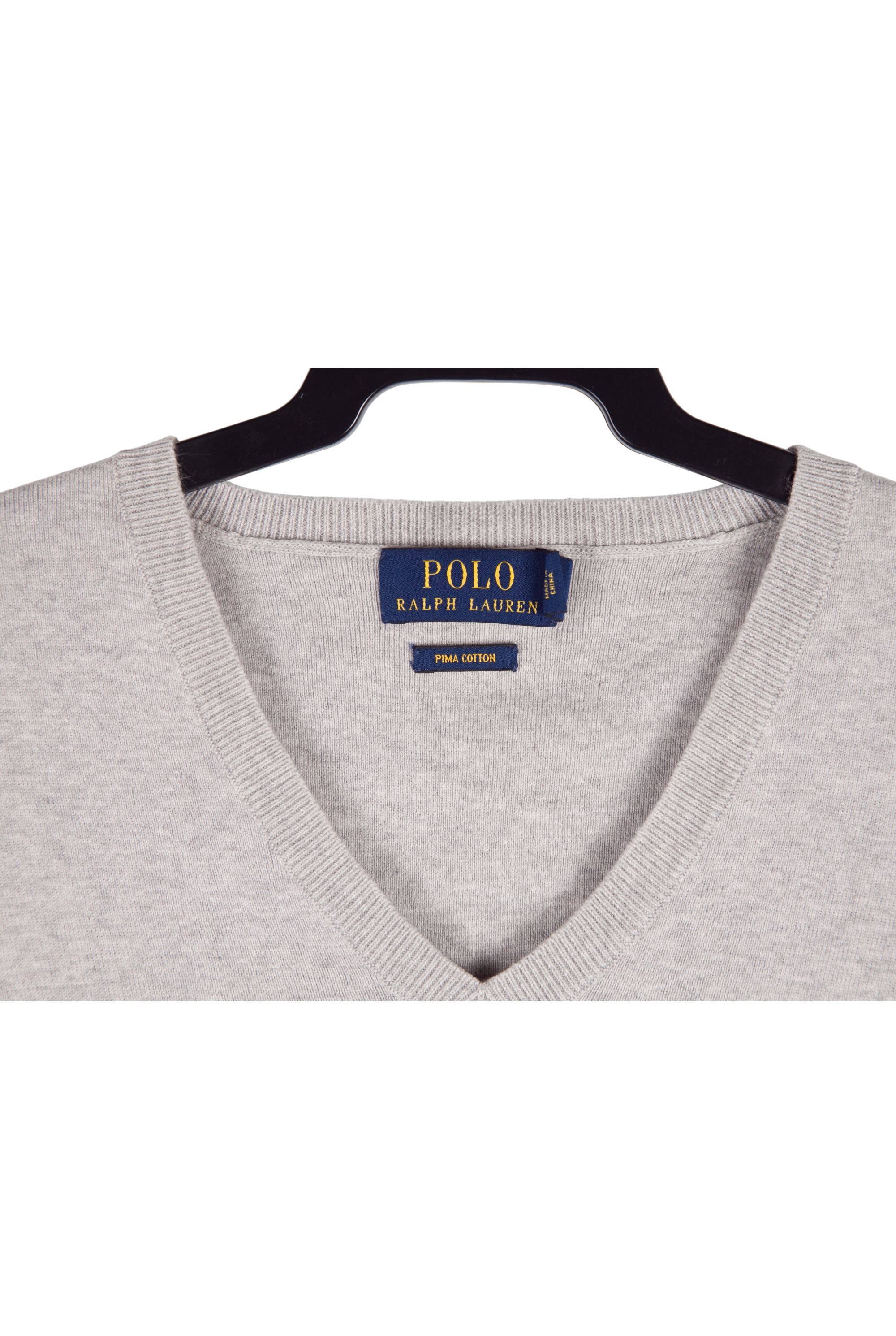 Chaleco Polo Ralph Lauren Gris Melange Punto Fino