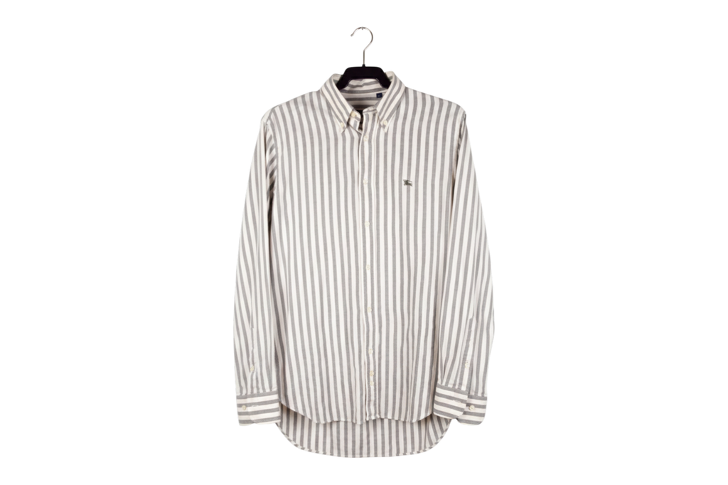 Camisa Burberry London Rayas Beige y Grises
