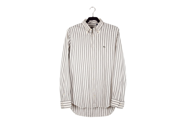 Camisa Burberry London Rayas Beige y Grises