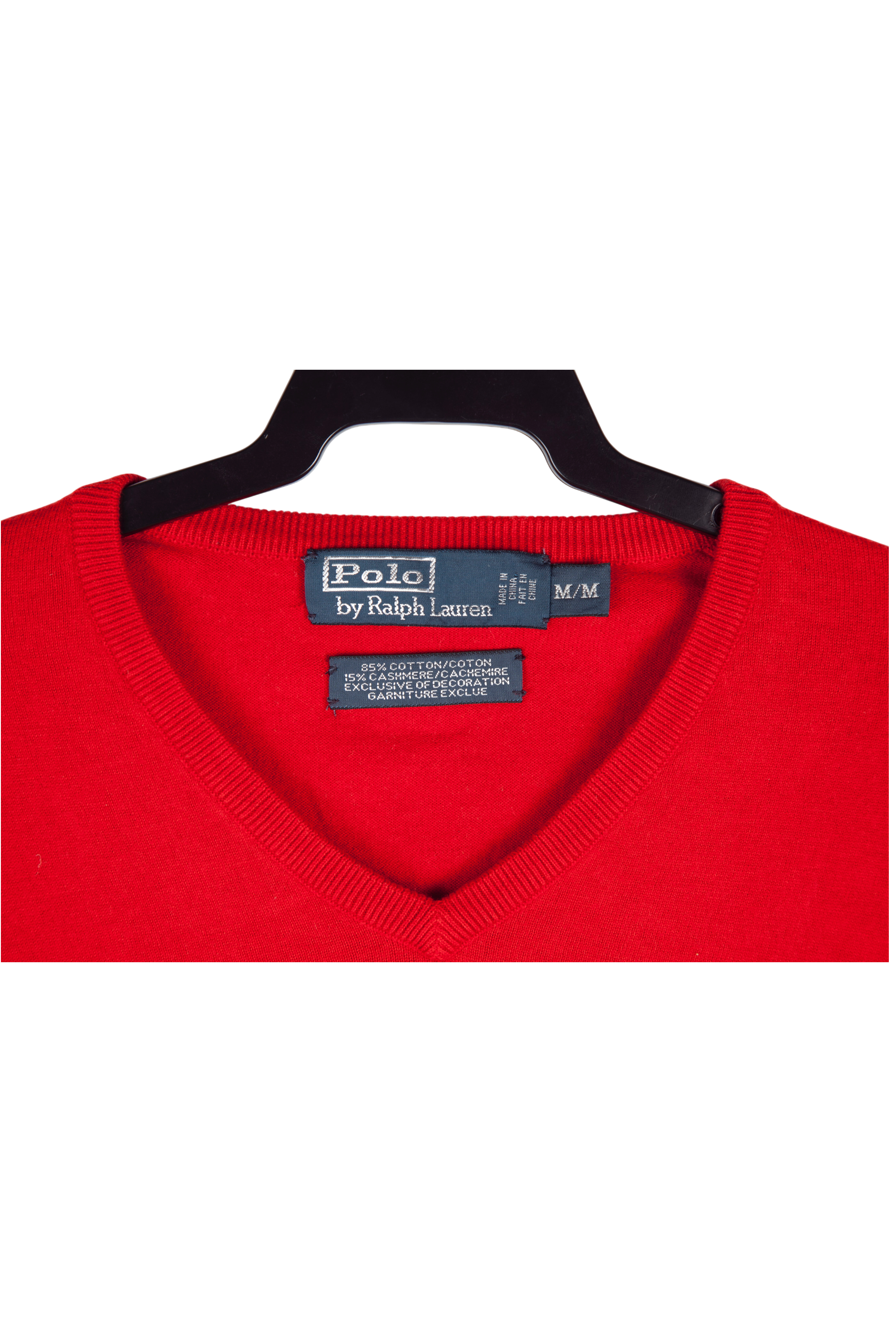 Jersey Polo by Ralph Lauren Rojo de punto fino y Cuello Pico