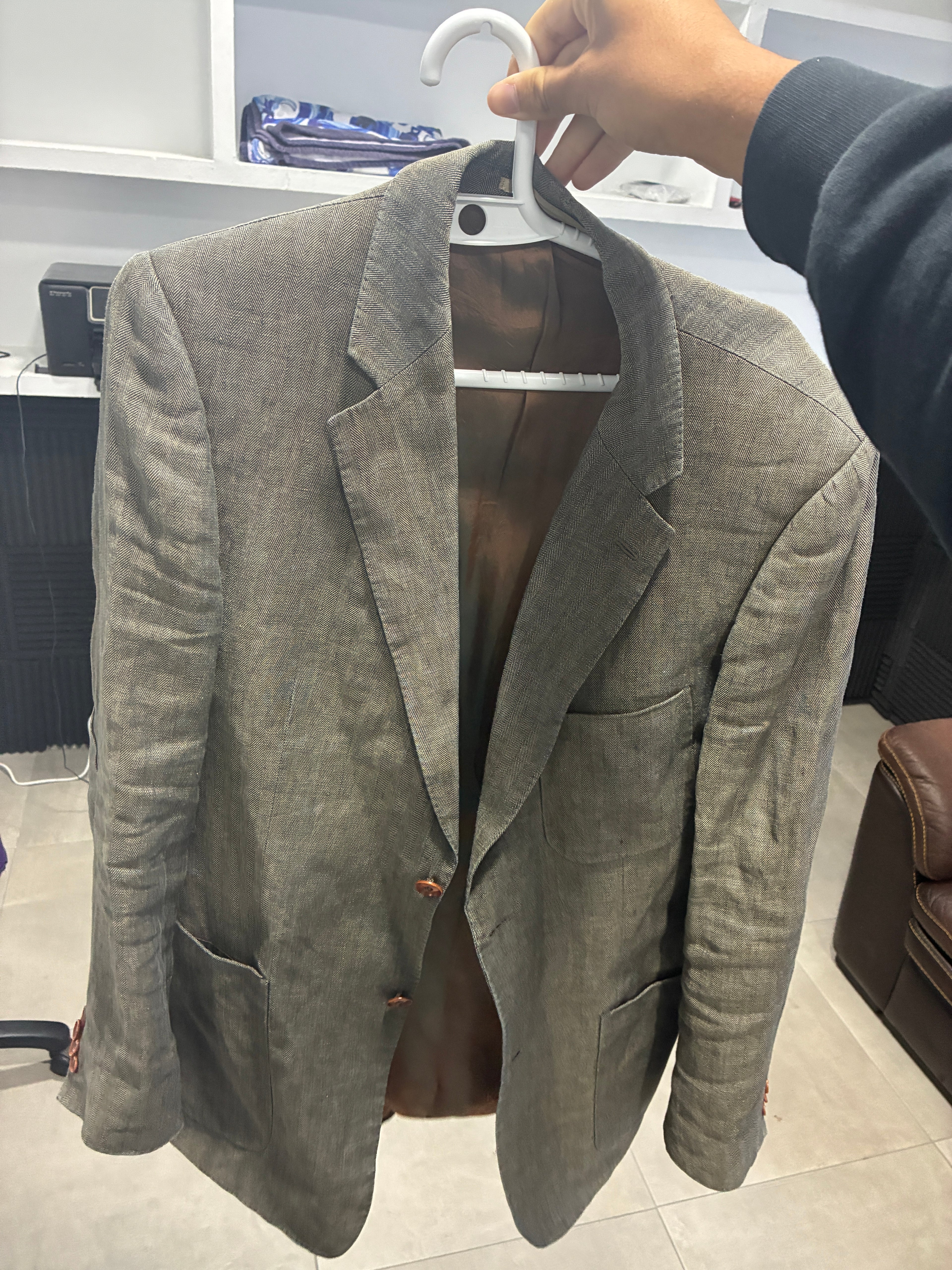 Burberry Grey Jacket (Brown Interior)