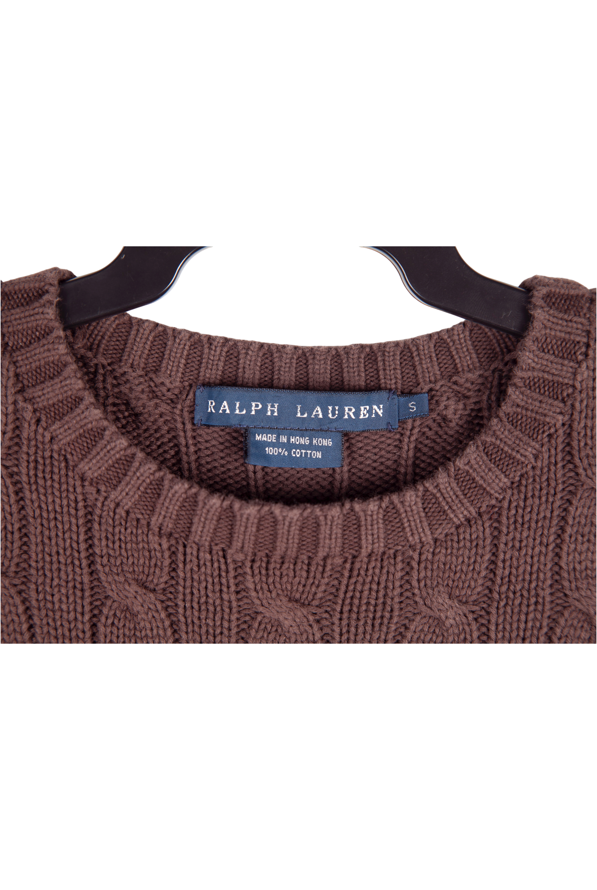 Jersey Polo Ralph Lauren Marrón en Punto Trenzado