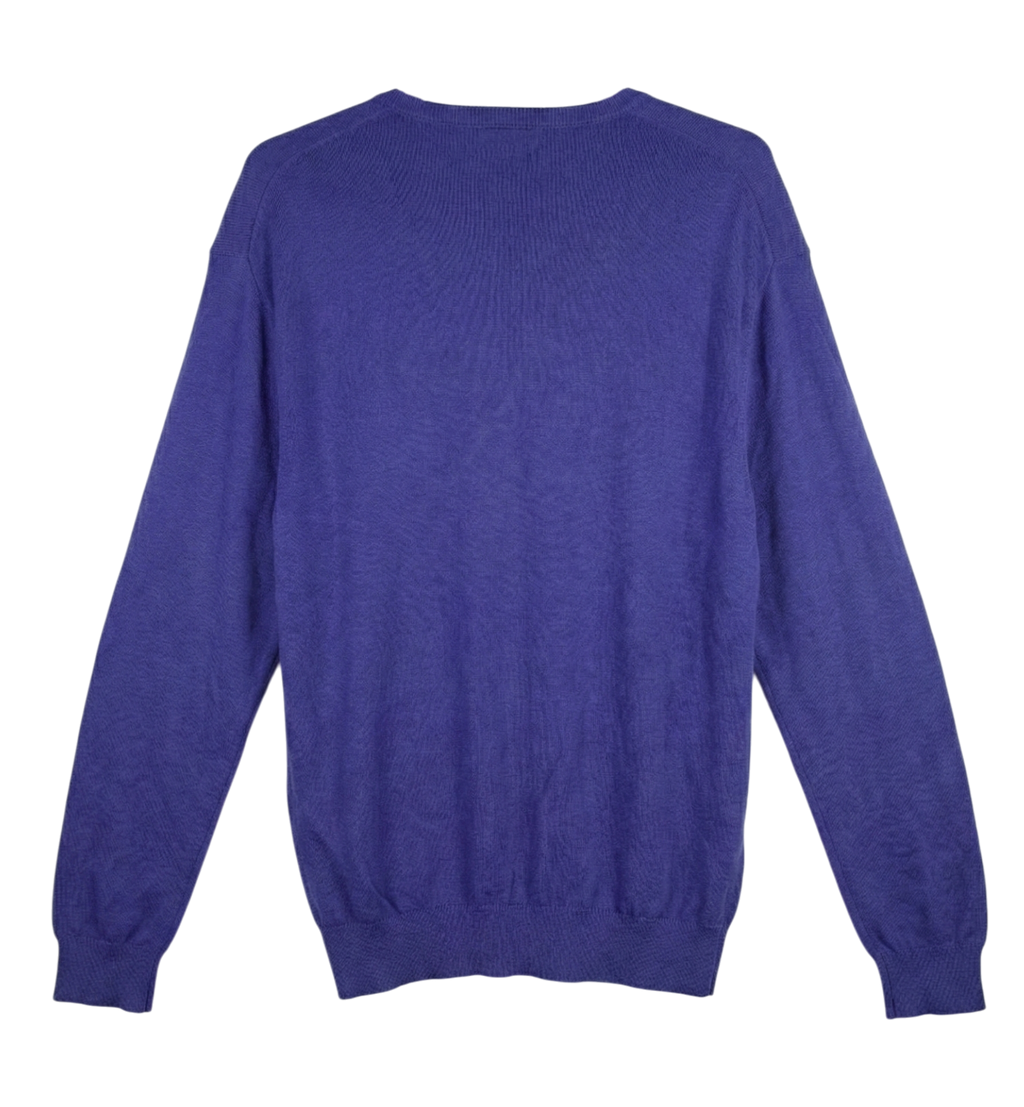 Jersey Polo Ralph Lauren Azul en Algodón Pima con cuello en pico