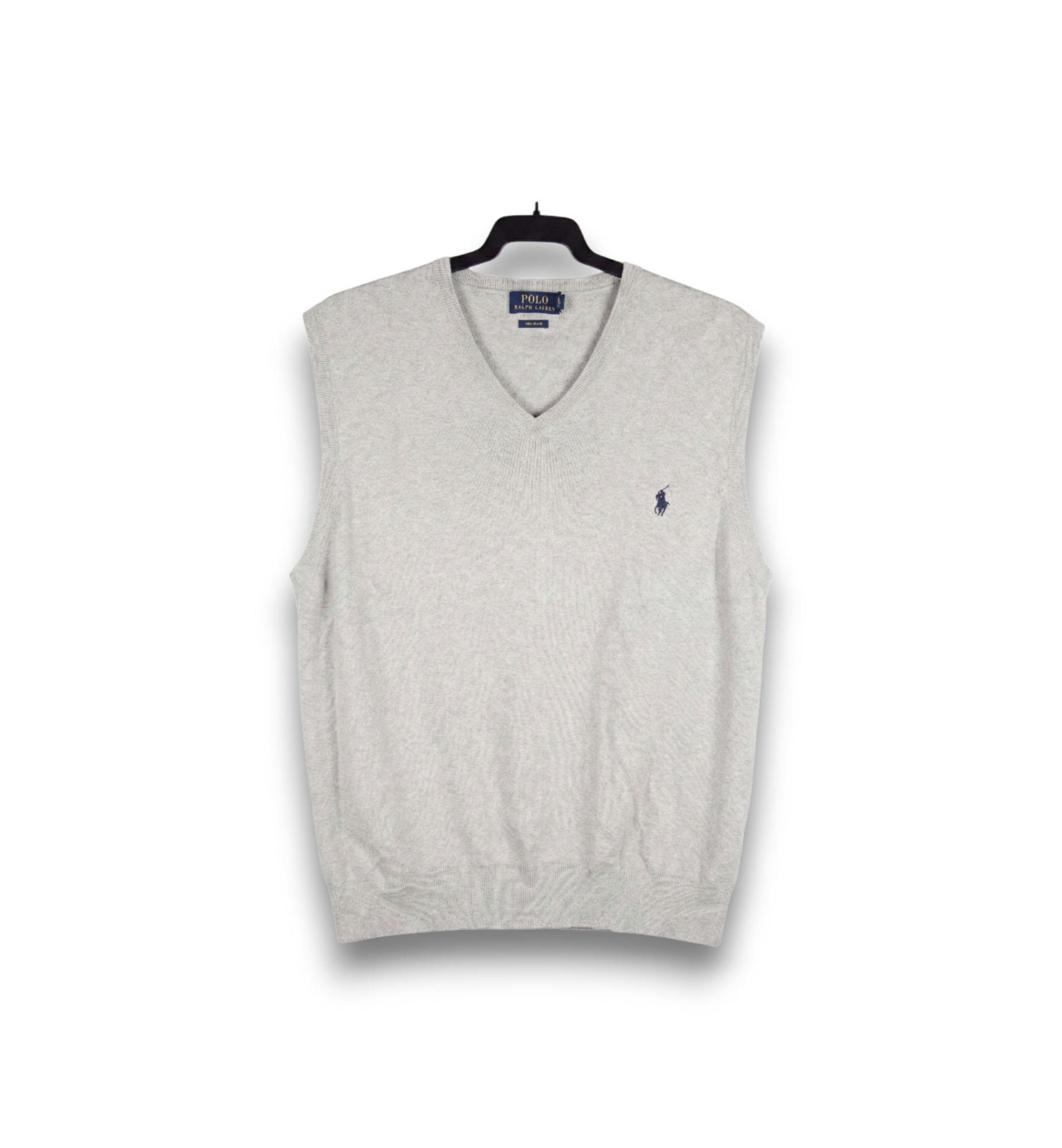 Chaleco Polo Ralph Lauren Gris Melange Punto Fino