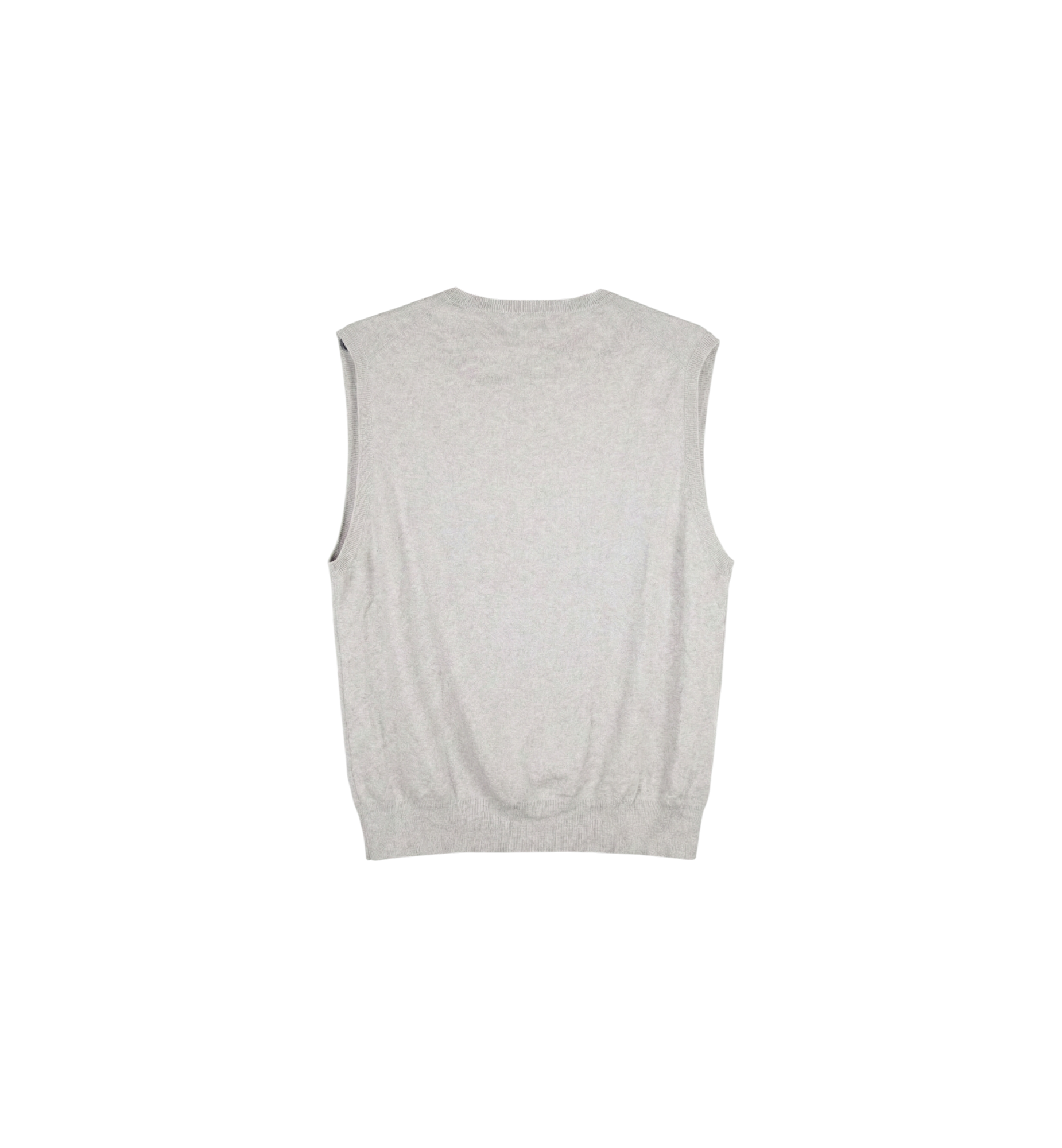 Chaleco Polo Ralph Lauren Gris Melange Punto Fino