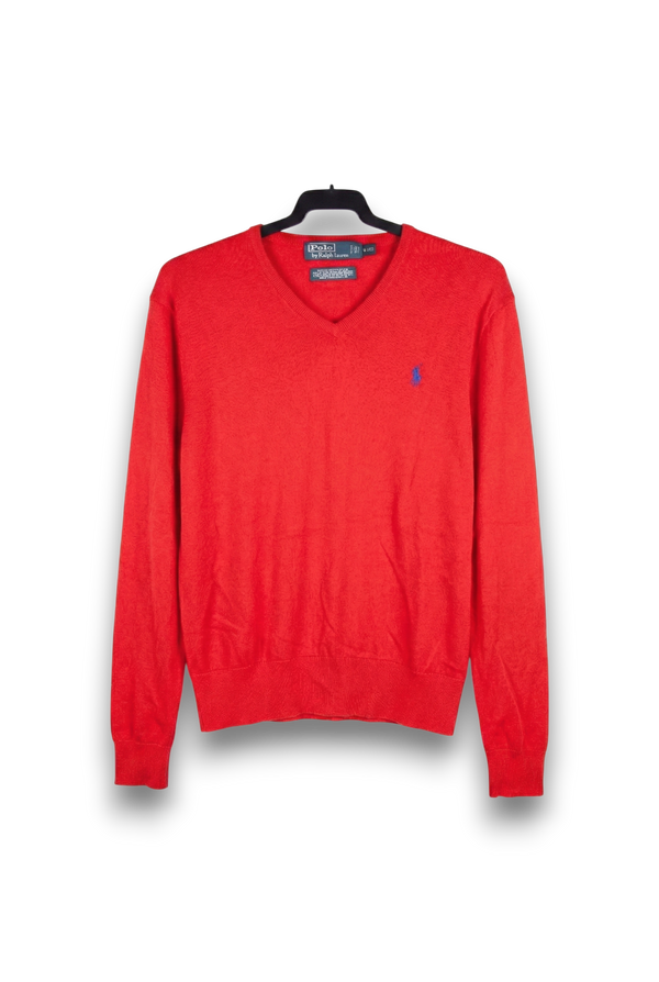 Jersey Polo by Ralph Lauren Rojo de punto fino y Cuello Pico
