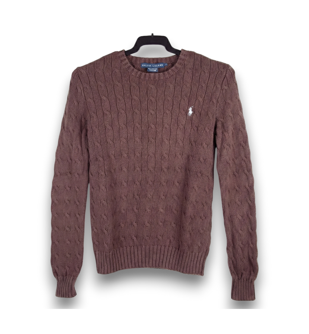 Jersey Polo Ralph Lauren Marrón en Punto Trenzado