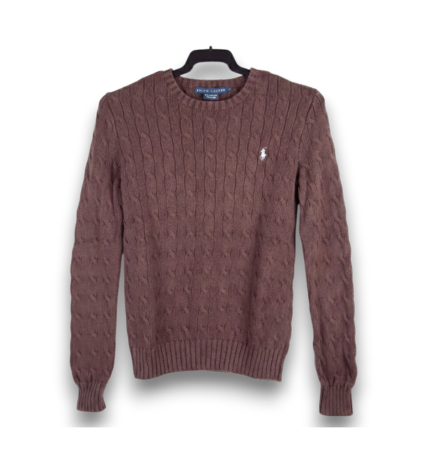 Jersey Polo Ralph Lauren Marrón en Punto Trenzado