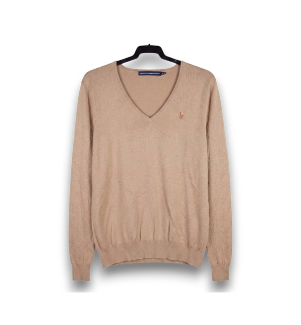 Jersey Ralph Lauren Sport Beige Camel Punto fino