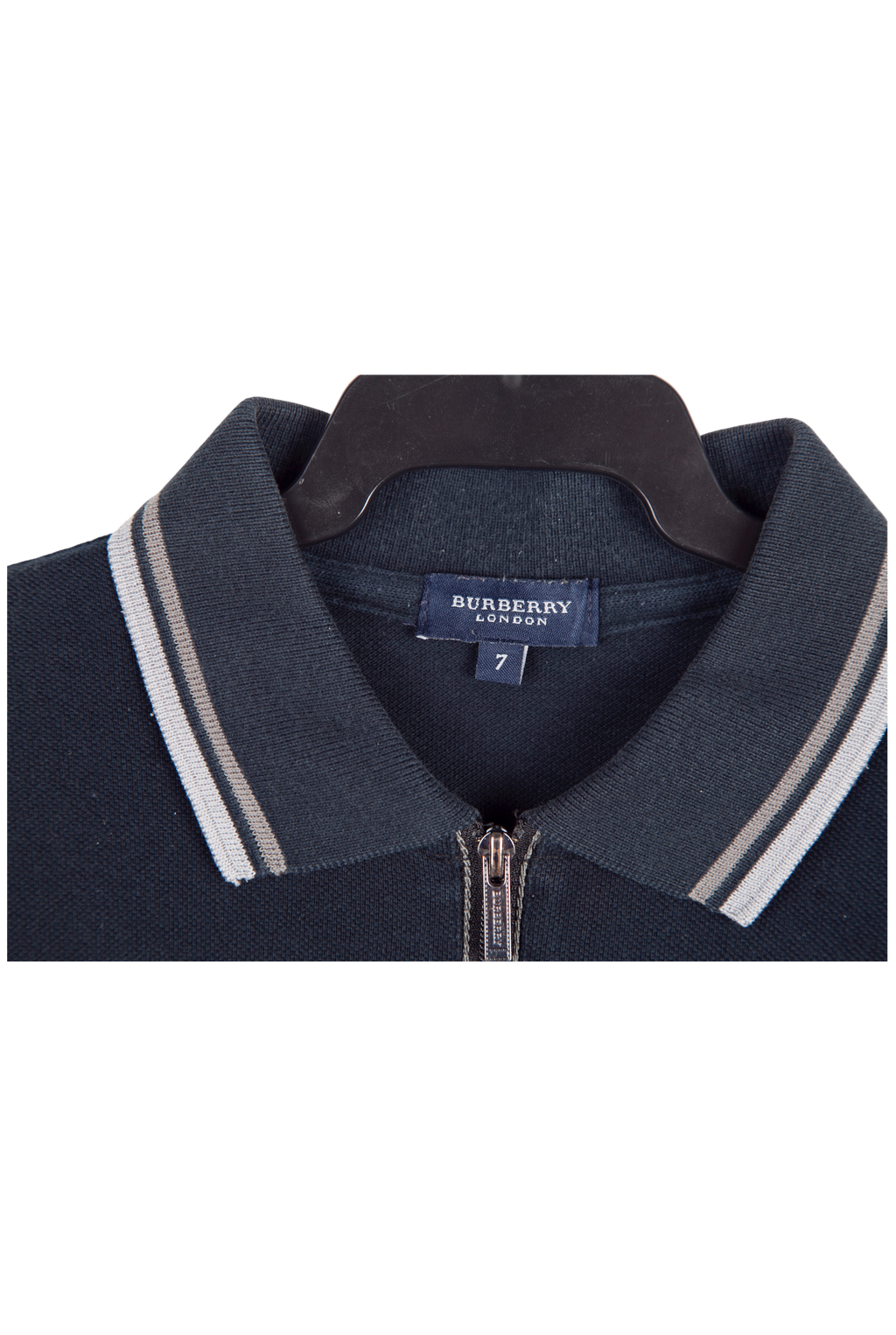 Polo Burberry 1/4 Zip Azul Marino