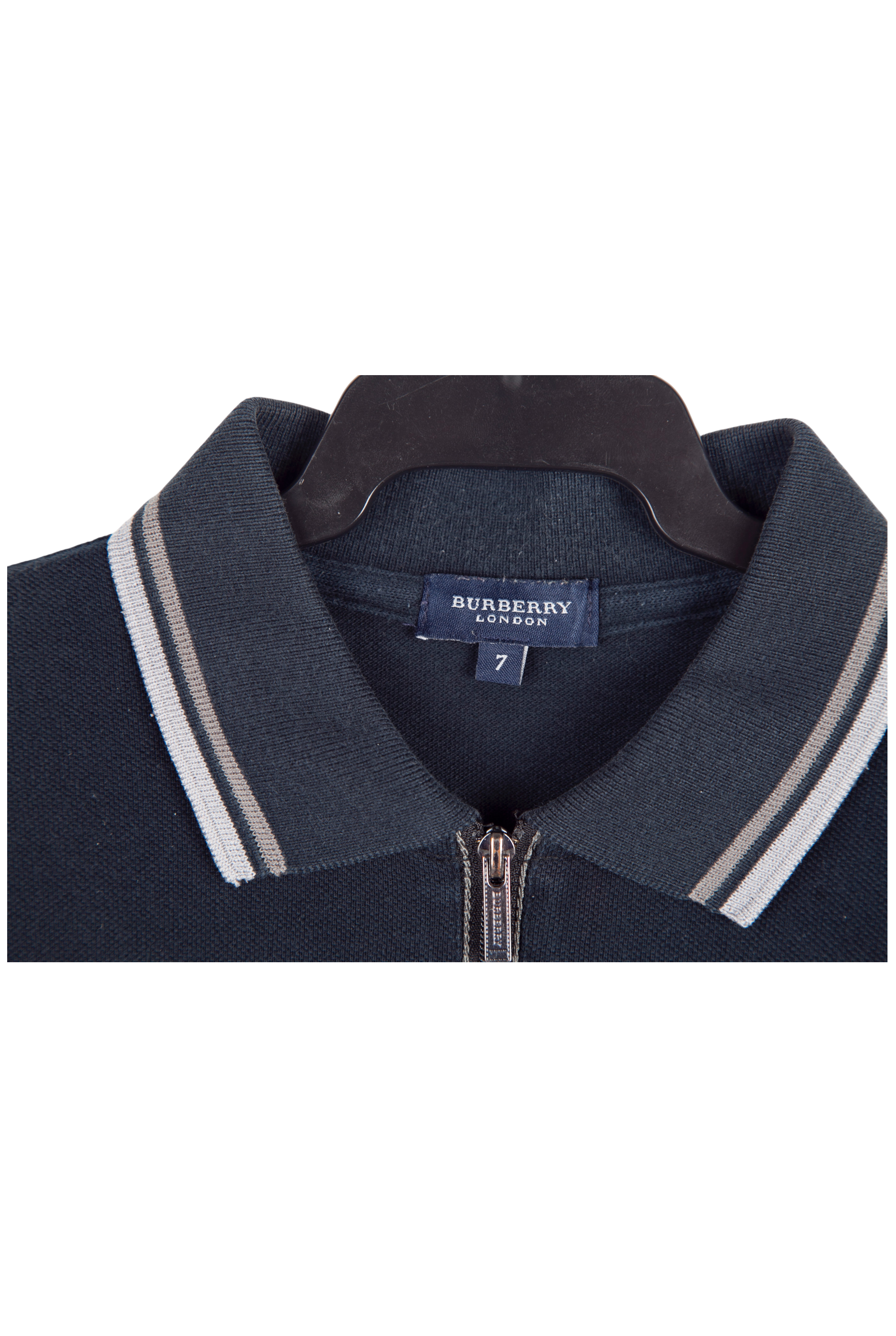 Polo Burberry 1/4 Zip Azul Marino